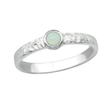 Load image into Gallery viewer, Hammered Fire Snow Opal Ring
