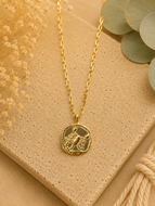 Celestial Zodiac Medallion Necklace – Scorpio

Gold Plated Stainless Steel | Waterproof, Adjustable, Hypoallergenic
