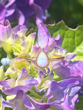 Load image into Gallery viewer, Pear Opal Ring Gold Plated Sterling Silver
