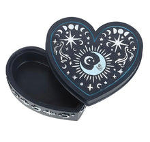Load image into Gallery viewer, Blue Moon Heart Trinket Box – Celestial Resin Keepsake Box
