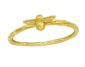 Bee Ring Gold Plated Sterling Silver
