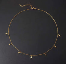 Load image into Gallery viewer, Dainty Lightning Bolt Charm Necklace – Stainless Steel with 18K Gold Plating or Silver | Celestial Layering Necklace
