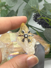 Load image into Gallery viewer, Sterling Silver and Abalone Cross Arrow Ring
