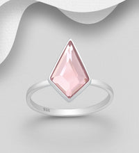 Load image into Gallery viewer, Sterling Silver Sparkle Ring with Austrian Crystal – Light Blue
