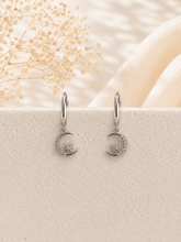 Load image into Gallery viewer, Celestial Moon &amp; Star Huggie Earrings – Sterling Silver or Gold Plated Sterling Silver
