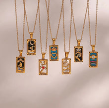 Load image into Gallery viewer, The Lovers Tarot Necklace – Celestial Stainless Steel Jewellery
