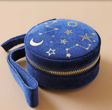 Load image into Gallery viewer, Starry Night Velvet Mini Round Jewellery Case
