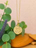 Virgo Zodiac Blaze Pendant Necklace – Horoscope Collection - Gold-Plated Stainless Steel