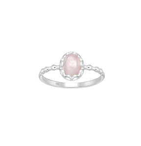 Bobbly Rose Quartz Sterling Silver Ring