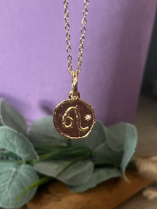 Leo Zodiac Blaze Pendant Necklace – Gold-Plated Stainless Steel, Waterproof, Tarnish-Resistant