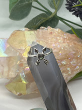 Load image into Gallery viewer, Sterling Silver and Abalone Cross Arrow Ring
