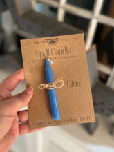 Load image into Gallery viewer, Blue magic spell candle for communication wisdom and truth
