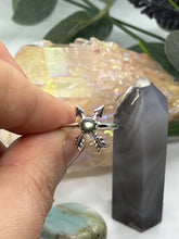 Load image into Gallery viewer, Sterling Silver and Abalone Cross Arrow Ring
