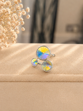 Load image into Gallery viewer, Aurora Borealis Crystal Adjustable Ring – Sterling Silver | Statement Sparkle Ring
