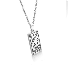 Load image into Gallery viewer, The Star Tarot Pendant Necklace – Retro Mystic Card Jewellery (Gold or Silver)
