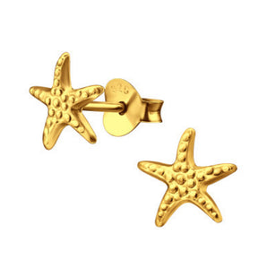Starfish Gold Plated Sterling Silver Stud Earrings