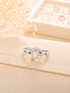 Capricorn Zodiac Ring – 925 Sterling Silver Blue CZ Zodiac Ring | Engraved Star Sign Ring | Astrology Jewellery Gift
