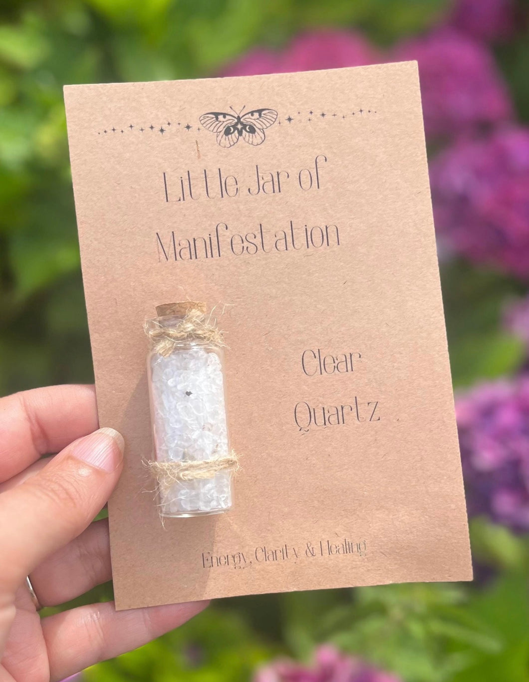 Little jar or crystals clear quartz