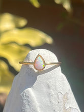 Load image into Gallery viewer, Pear Opal Ring Gold Plated Sterling Silver
