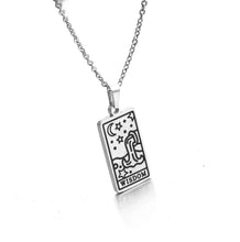 Load image into Gallery viewer, Wisdom Tarot Pendant Necklace – Retro Mystic Card Jewellery (Gold or Silver)
