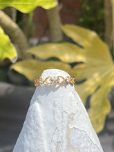 Load image into Gallery viewer, Gold plated sterling silver heart and crystal ring

