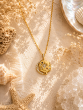 Load image into Gallery viewer, Celestial Moon &amp; Star Gold Necklace | Gold Plated Stainless Steel Pendant Necklace | Boho Celestial Jewellery
