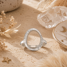 Load image into Gallery viewer, Sterling Silver Oval Crystal Cluster Ring – Clear Simulated Diamond Statement Ring
