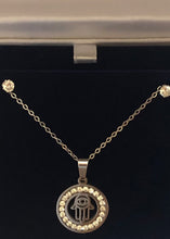 Load image into Gallery viewer, Hamsa Necklace &amp; Earring Gift Set (Silver)
