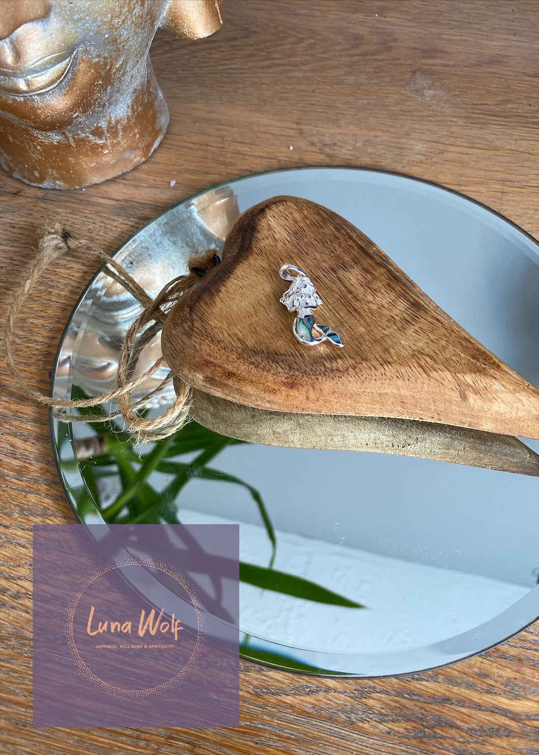 Boho Beach Babe Collection Magical Mermaid Pendant Decorated with Abalone Shell