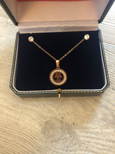 Load image into Gallery viewer, Hamsa Necklace &amp; Earring Gift Set (Rose)
